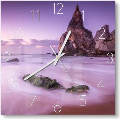 Produktbild von DEQORI Glasuhr 30x30 cm Zahlen 'Dämmerungswächter' Wanduhr Glas Uhr Design leise Küchenuhr