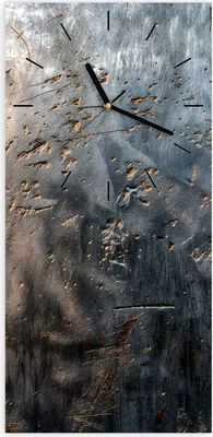 Produktbild von Wanduhr aus Glas mit Motiv Metalltextur- 30 x 60 cm - inkl. Aufhängesystem
