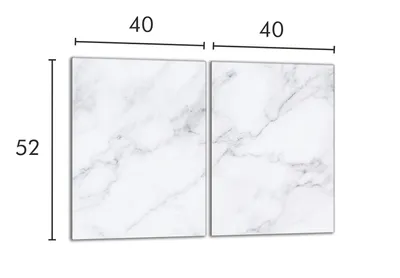 Imagen del producto de Cubierta protectora de vidrio para placa de cocina, 2 unidades, 40x52 cm, diseño mármol