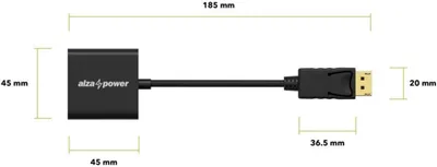 Immagine prodotto di AlzaPower DisplayPort (M) a VGA (F) 0,18 m nero opaco