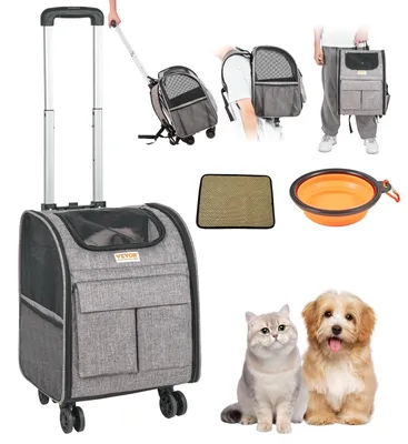 Image de Chariot pliable pour chien avec 5 poches de rangement