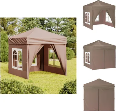Immagine prodotto di vidaXL Tenda da festa pieghevole con pareti laterali Taupe 2x2 m - Padiglioni e tende da festa