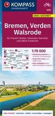 Obrázok produktu pre KOMPASS Cyklistická mapa 3315 Brémy, Verden, Walsrode 1:70 000
