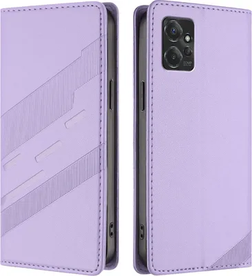 Produktbild von Hülle für Motorola Moto G Power 5G 2023, Kunstleder Brieftaschen Handyhülle mit Kartenfach und Standfunktion Violett