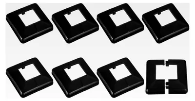 Produktbild von Pfostenverkleidung, 8 Stück 50x50mm/2"x2" Kunststoff-Spalt-Stil Pfostenbasisabdeckung für Zaun Treppengeländer Veranda, 113x113mm/4.4"x4.4" (L*B) (Gesamt)