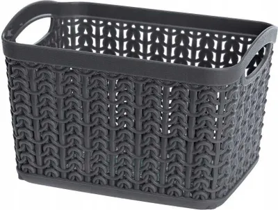 Zdjęcie produktu dla Szary kosz rattanowy 10,8 x 16,5 x 12,2 cm uniwersalny