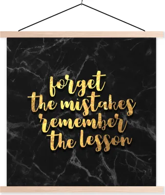 Produktbild von MuchoWow® Textilposter Zitat - Leben - Gold - Marmor 120x120 cm mit holzfarbenen Rahmen - Textil-Poster