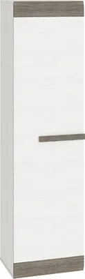 Produktbild von Schrank Knoxville 19, Farbe: Kiefer Weiß / Grau - Abmessungen: 202 x 54 x 40 cm (H x B x T), mit 1 Tür und 4 Fächern