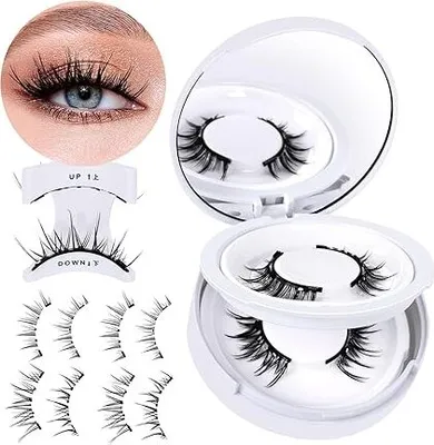 Produktbild von Magnetische Wimpern 2Pairs Magnet Wimpern Natürlicher Look Zwei Verschiedene Magnetic Lashes Set Beinhaltet Werkzeuge zum Tragen von Wimpern Wiederverwendbare Wimpern Magnetisch (CX01)