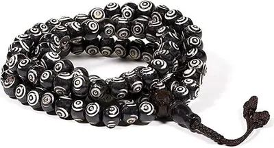 Produktbild von Mala been zwart-wit 108 kralen met Guru kraal -- 0.8 cm