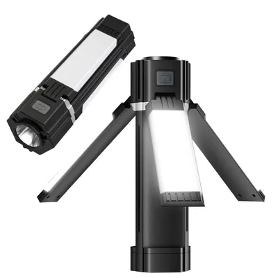 Produktbild von Teleskop Campinglaterne, Wiederaufladbare LED – 5 Beleuchtungsmodi, zusammenklappbare magnetische Campinglaterne für Notfälle und Camping