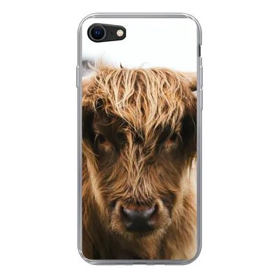 Produktbild von MuchoWow® Handyhülle Schutzhülle Hülle für iPhone 8 Schottischer Highlander - Kuh - Gras - Tiere - Natur Silikon Softcase Handy Hülle - Schutzhaube