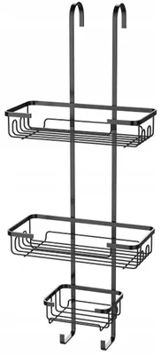 Produktbild von SEPIO Duschablage Schwarz, Badezimmer Organizer , Duschablage zum Hängen, Duschregal Organizer, Shower Shelf 63,5x25x17,5 cm