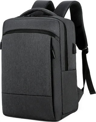 Obrázok produktu pre Klasický cestovný batoh pánsky obchodný batoh školský USB vak veľkokapacitný notebook nepremokavý módny batoh, tmavo šedý