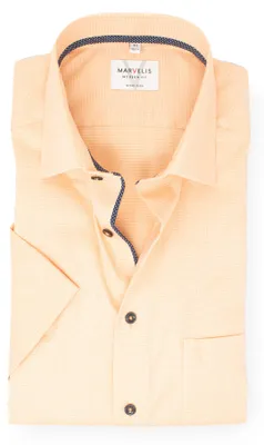 Produktbild von Kurzarmhemd - Modern Fit - Struktur - Orange, Kragenweite:40