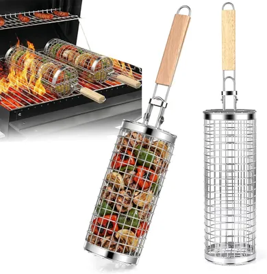 Image de Panier de cuisson en acier inoxydable, 1 pièce, pour barbecue, pour l'extérieur