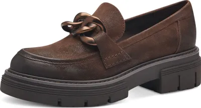 Produktbild von MARCO TOZZI Damen Slipper College Loafer Kettendetail Plateau 2-24705-41, Größe:40 EU, Farbe:Braun