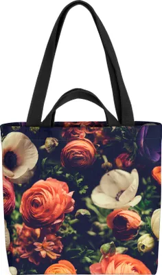 Produktbild von VOID Vintage Wildblumen Romantik Tasche 33x33x14cm,15l Einkaufs-Beutel Shopper Einkaufs-Tasche Bag