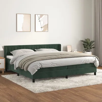 Produktbild von Design Möbel Boxspringbett mit Matratze Dunkelgrün 200x200 cm Samt - 2024 Neu