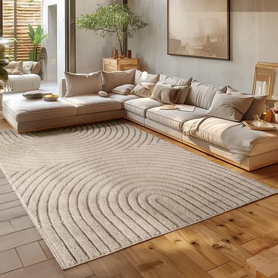 Produktbild von Homebyhome Hochflor Teppich Wohnzimmer Skandinavische Boho Design 3D Optik Teppich Shaggy Flauschig Weich, Grösse: 240x340 cm