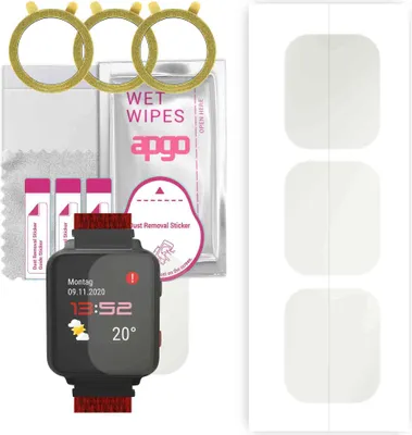 Produktbild von apgo 3 Stück Schutzfolie, Matt, kompatibel mit Anio 5 kids swdsm40 Smartwatch, Hydrogel Displayschutzfolie mit Positionierhilfe, Displayfolie, robust und kratzfest