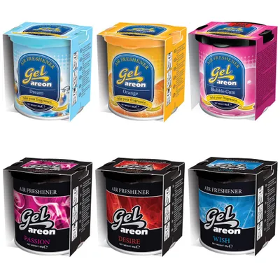 Image de 6x Original Areon Gel CAN Boîte à parfum Arbre à parfum Désodorisant Couvercle LIBRE CHOIX