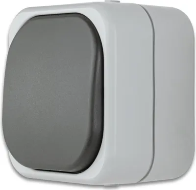 Produktbild von REV AquaTop, Ausschalter - Wechselschalter Feuchtraum IP44, Aufputz, grau