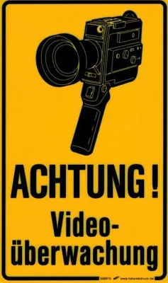 Produktbild von Hinweis- Schild - ACHTUNG! VIDEO... - Gr. 25 X 15 cm - 308815