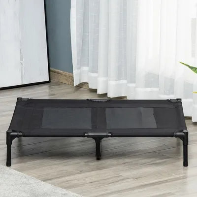 Produktbild von Hundeliege Stmungsaktiv Klappbar Outdoor Tierbett Hundebett Hundesofa Katzenbett 92x76x18cm Schwarz