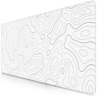 Zdjęcie produktu dla Titanwolf Gaming Mouse Pad XXL, 900 x 400 x 3 mm, podkładka na biurko, zmywalna, antypoślizgowy spód, szybkość i precyzja, Topography white