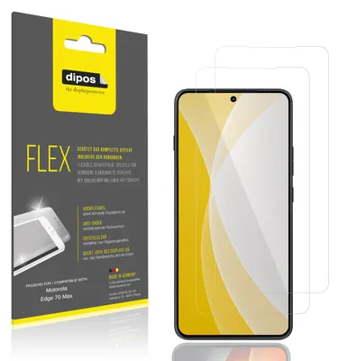Produktbild von 2x Schutzfolie für Motorola Edge 70 Max Folie, 100% Displayabdeckung, dipos Flex