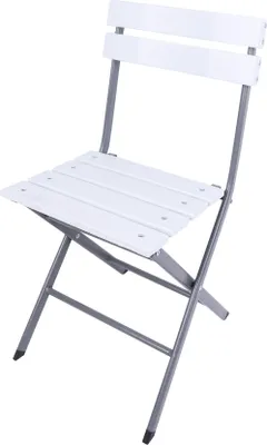 Produktbild von Rebecca Mobili 2er-Set Gartenklappstühle aus weißem und grauem Kunststoff