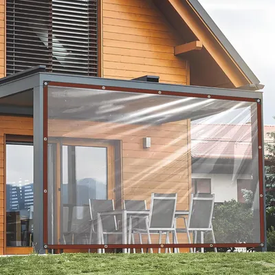 Produktbild von Wasserdichtes Abdeckplane - Transparentes Plane - Außenplane 1x6 m - Wetterfest - Abdeckplane für Terrasse - Schutz vor Wettereinflüssen