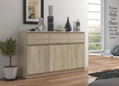 Obrázek produktu pro Komoda se šuplíky a dvířky SAVRILA - dub sonoma