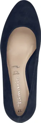 Produktbild von Tamaris Damen Pumps Leder Keilabsatz Bastoptik 1-22303-42, Größe:40 EU, Farbe:Blau