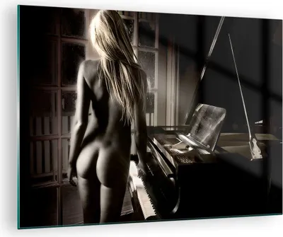Produktbild von Bilder auf glas - Frau Nackt Geheimnis - 70x50cm - Glasbilder - Wandbilder - Kunstdruck - zum Aufhängen bereit - Wanddekoration aus Glas - Glas Bilder - Wandbild auf Glas - Einteilig - GAA70x50-0114