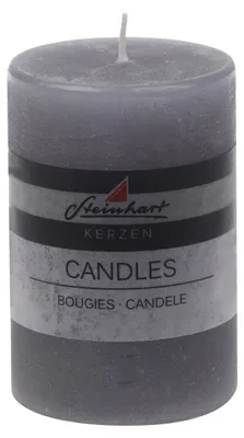 Produktbild von Stumpenkerze "Raureif" Grau 100/68 mm
