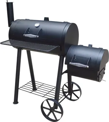 Zdjęcie produktu dla EL FUEGO Smoker – grill na węgiel drzewny EDMONTON – wózek do grillowania z funkcją wędzenia, na kółkach – NOWY