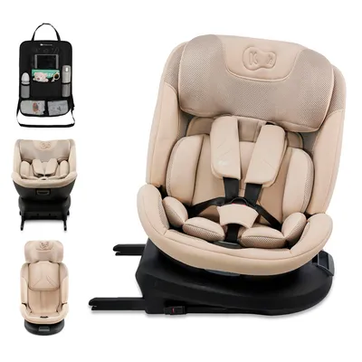 Produktbild von Kinderkraft XPEDITION 3 i-Size Autositz, 40-150 cm, 360° drehbar, RWF bis 22 kg, SPS+, H-GUARD+, atmungsaktiv, Beige, mit Auto-Organizer