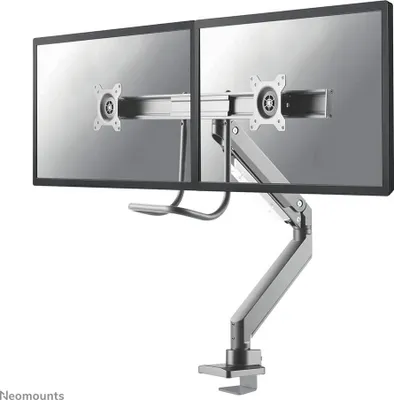 Produktbild von Neomounts NM-D775DXSILVER Monitorarm 10-32" - Gasfeder - Topfix - 180°-Stopp, Klemme/Durchführung, 8 kg, 25,4 cm (10"), 81,3 cm (32"), 100 x 100 mm, Silber