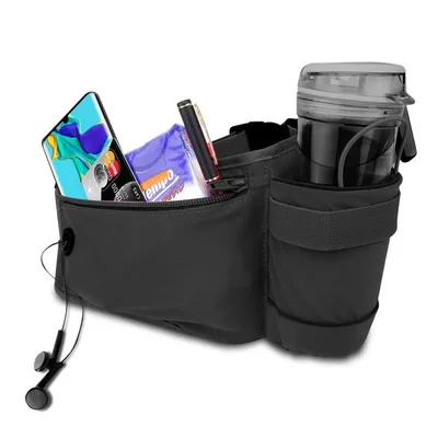 Immagine prodotto di Cadorabo bum bag per telefoni cellulari in nero Borsa da cintura regolabile in lunghezza Borsa per telefoni cellulari