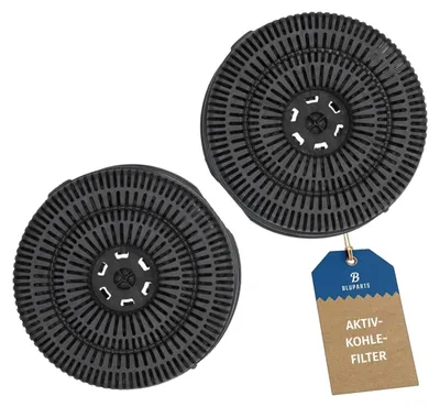Produktbild von Bluparts 10108251 Kohlefilter Set Type58 passend für Whirlpool 484000008782 AKB000/1 142mmØ in Dunstabzugshaube 2Stk