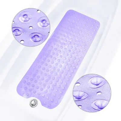 Imagen del producto de Alfombrilla antideslizante para baño, extra larga, de 100x40 cm, con 200 ventosas, para bañera