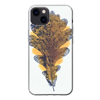 Produktbild von MuchoWow® Handyhülle Schutzhülle Hülle für iPhone 13 Aquarell - Orange - Eichenblatt Silikon Softcase Handy Hülle - Karteninhaber