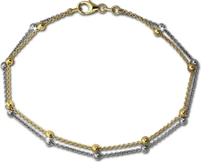 Produktbild von SilberDream Damen-Armband Kugeln 925er Silber poliert 19cm gold SDA2129T