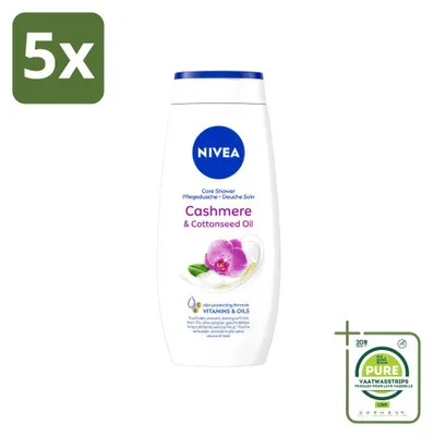 Obrázok produktu pre 5 kusov sprchového gélu NIVEA Cashmere Moments – 250 ml – veľké balenie