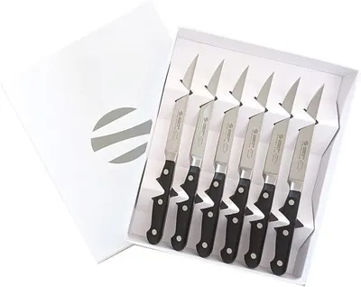 Imagen del producto de Ambrogio Sanelli - Cuchillo de acero inoxidable - Juego de cuchillos para carne, con hoja dentada, de 11 cm