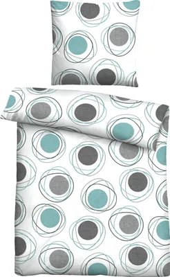 Produktbild von Traumhaft schlafen - Castell - Markenbettwäsche PolyBaumwolle Renforce Bettwäsche 0460126 KRINGEL color: silber/grau, size: 1x 135x200 cm + 1x 80x80 cm