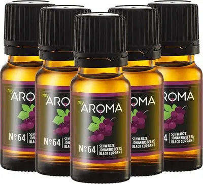 Produktbild von myAROMA flavour drops – Schwarze Johannisbeere 5x10ml, natürlich und ohne Zusätze, für Backen & Mehr