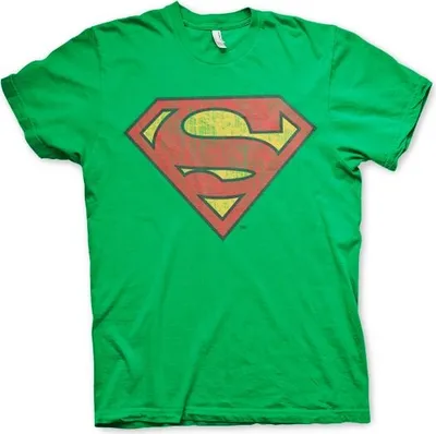 Produktbild von Superman Washed Shield T-Shirt - Medium - Green